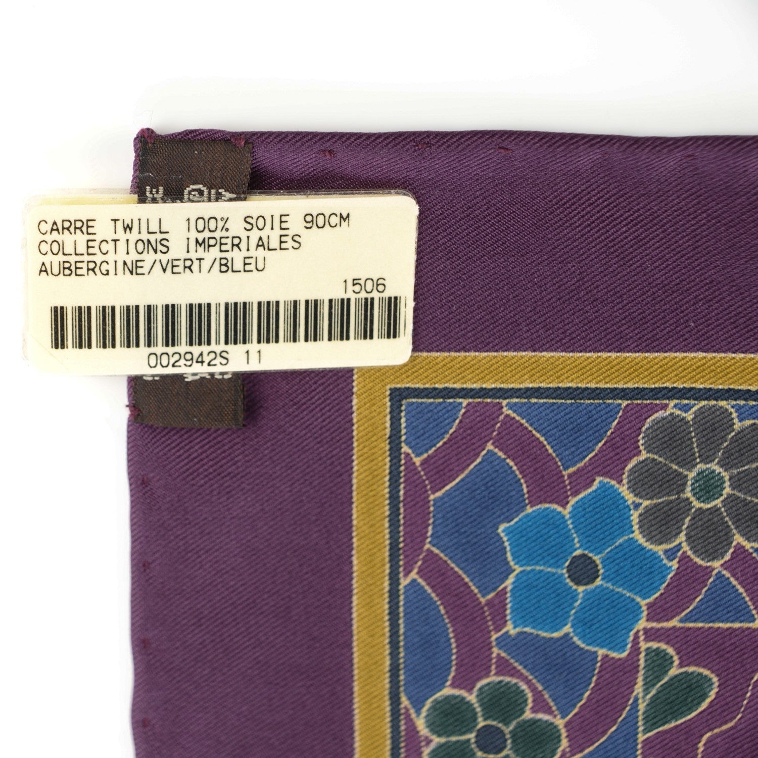 Hermes Silk Collections Imperiales Scarf 90 Aubergine Vert Bleu 5 of 7