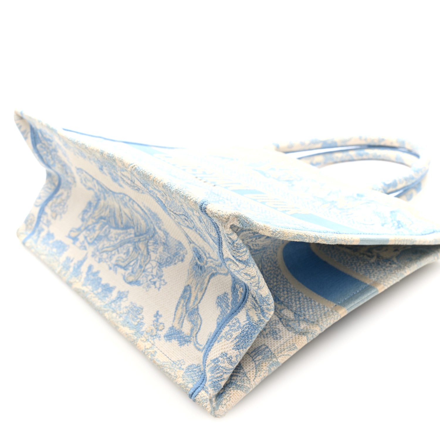 Christian Dior Canvas Embroidered Medium Dioriviera Toile De Jouy Book Tote Light Blue 9 of 9