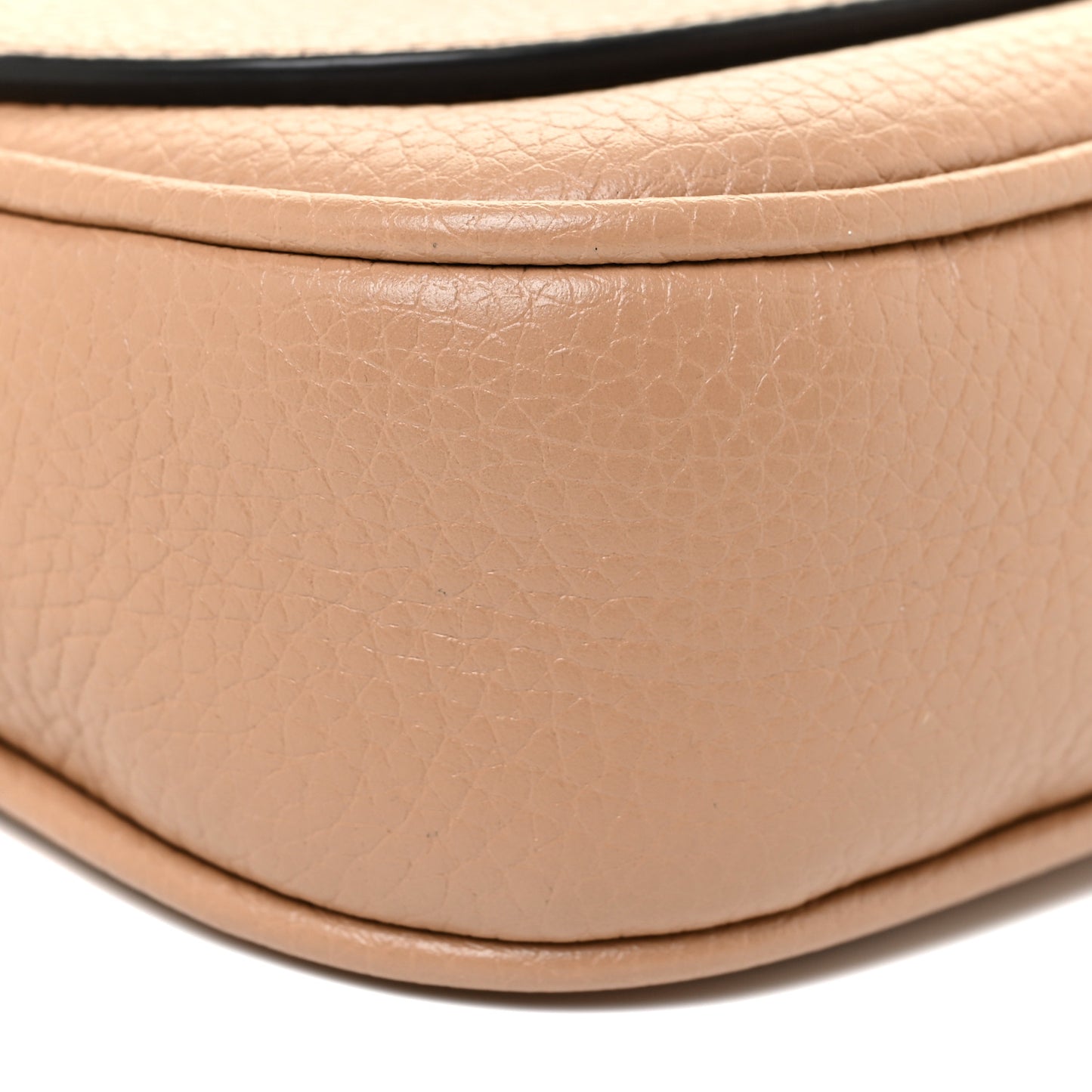Pebbled Calfskin Medium Soho Flap Crossbody Camelia