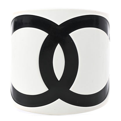 Chanel Resin CC Cuff White Black 1 of 4