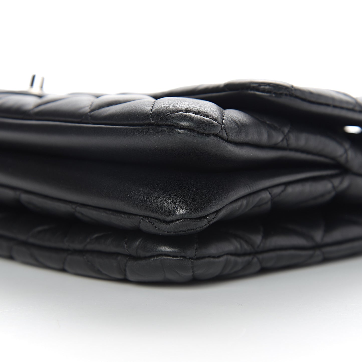 Calfskin Quilted Tender Touch Flap Bag Black