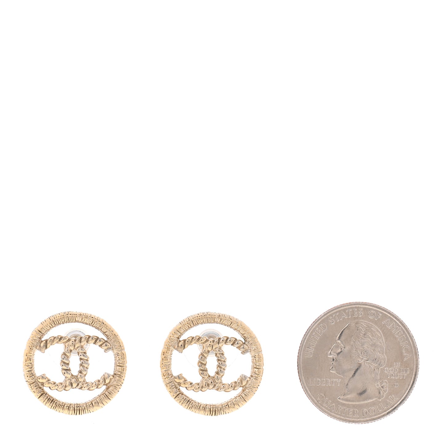 Twisted CC Earrings Light Gold