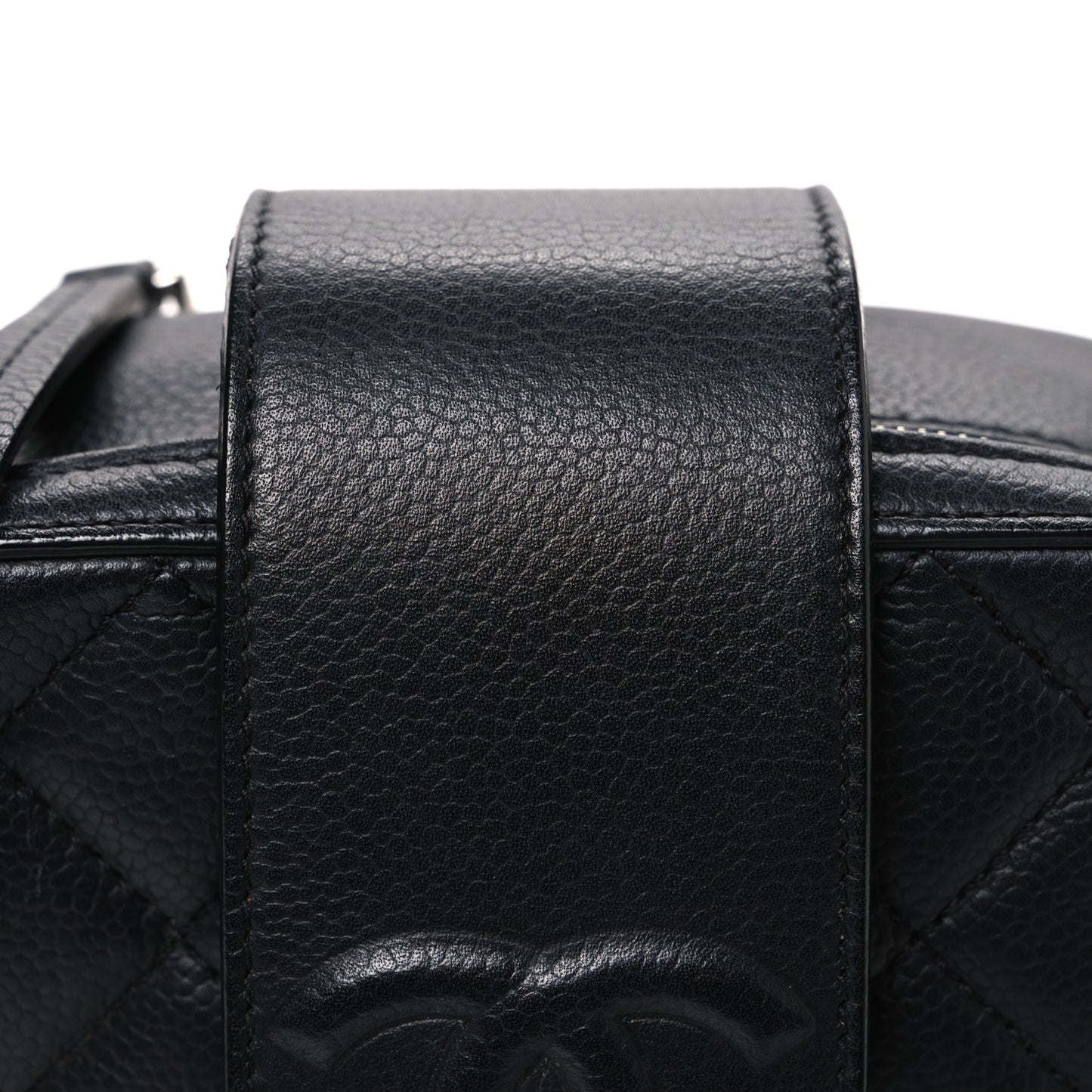 Lambskin Quilted Mini CC Box Camera Bag Black
