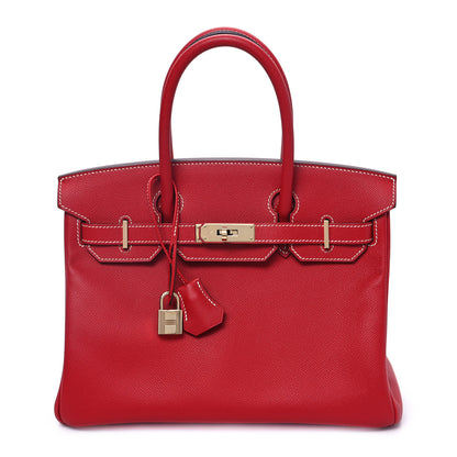 Hermes Epsom Candy Birkin 30 Rouge Casaque Bleu Thalassa 1 of 10