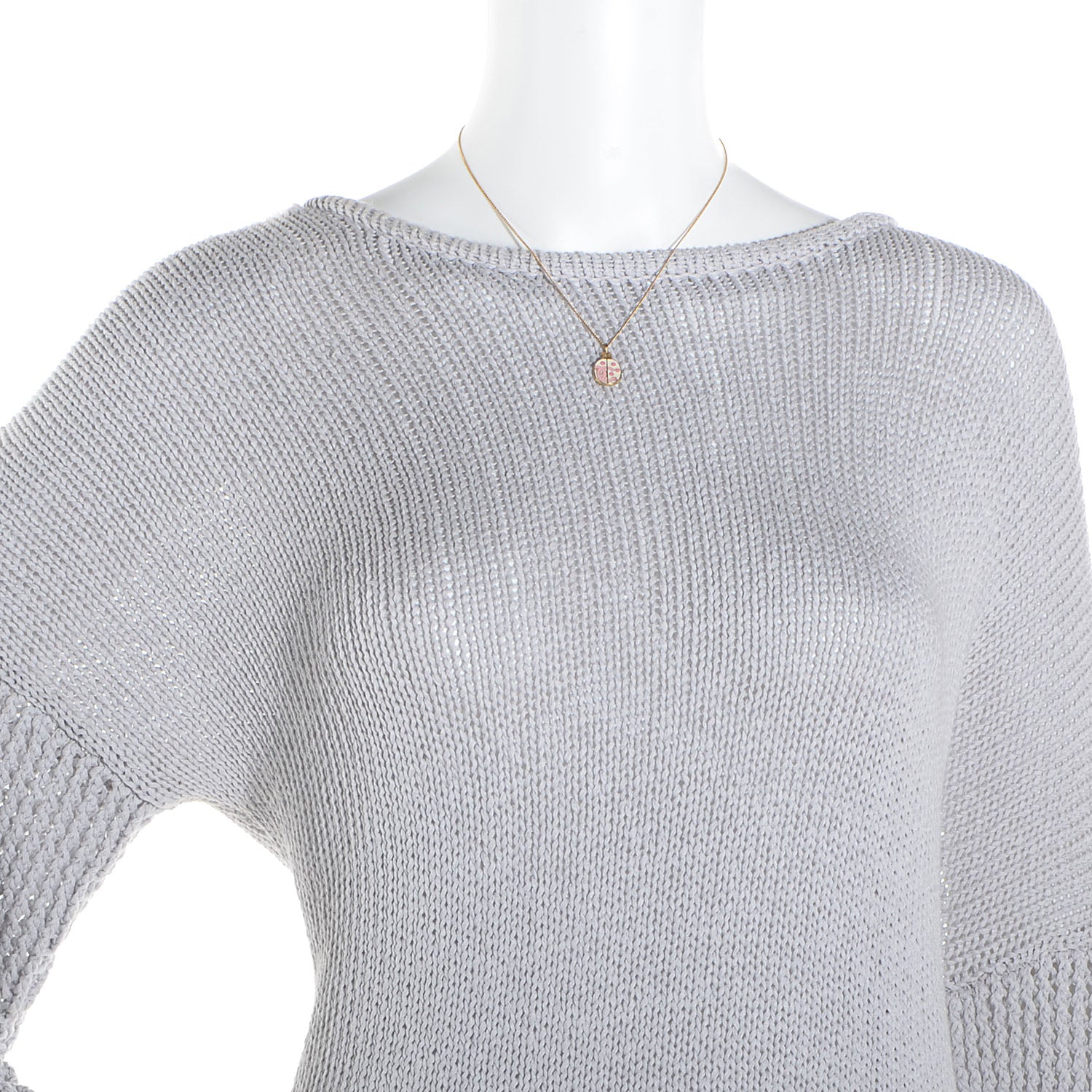 Chanel Enamel CC Ladybug Necklace Pink White Gold 2 of 5