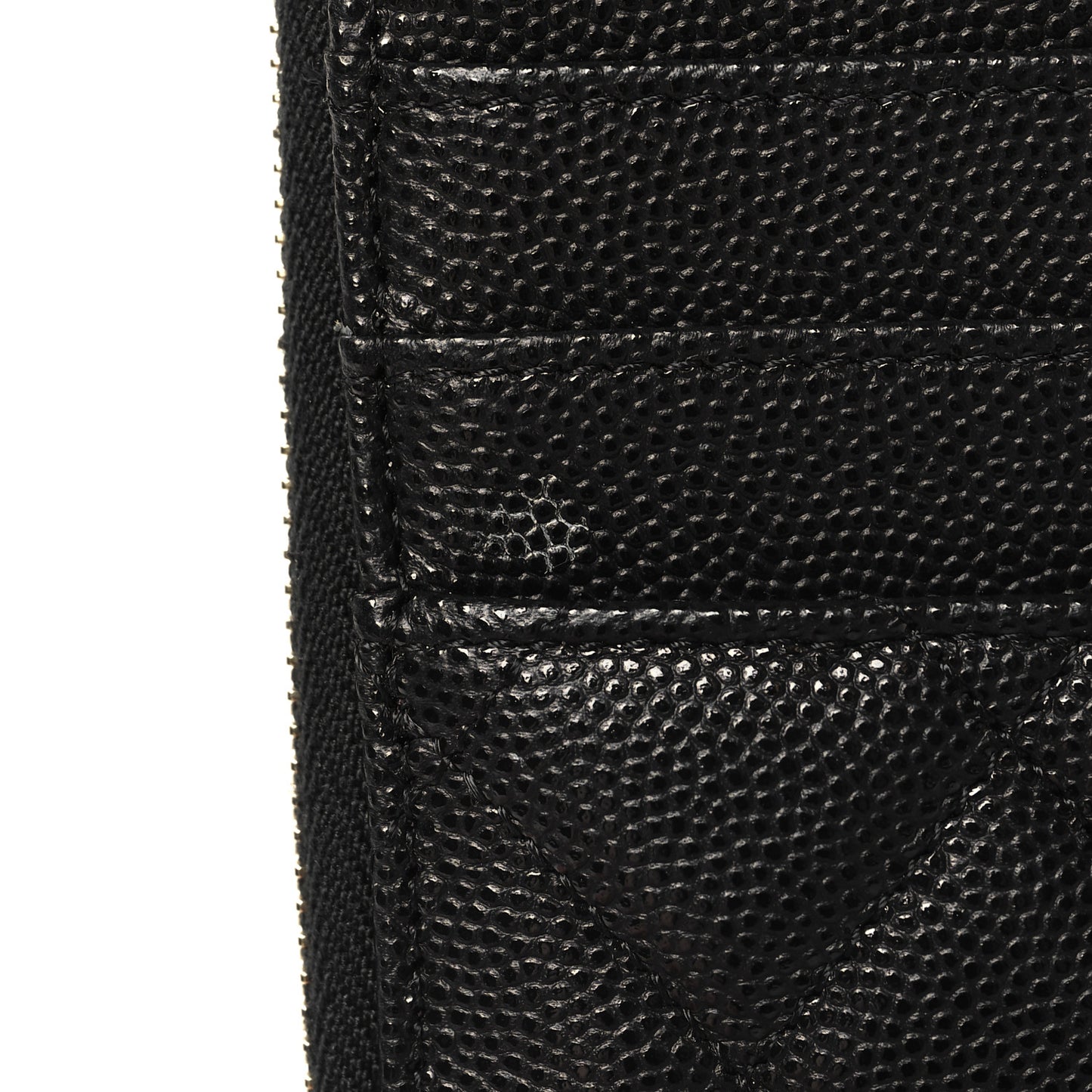 Caviar Quilted Classic Flat Wallet Pouch Black