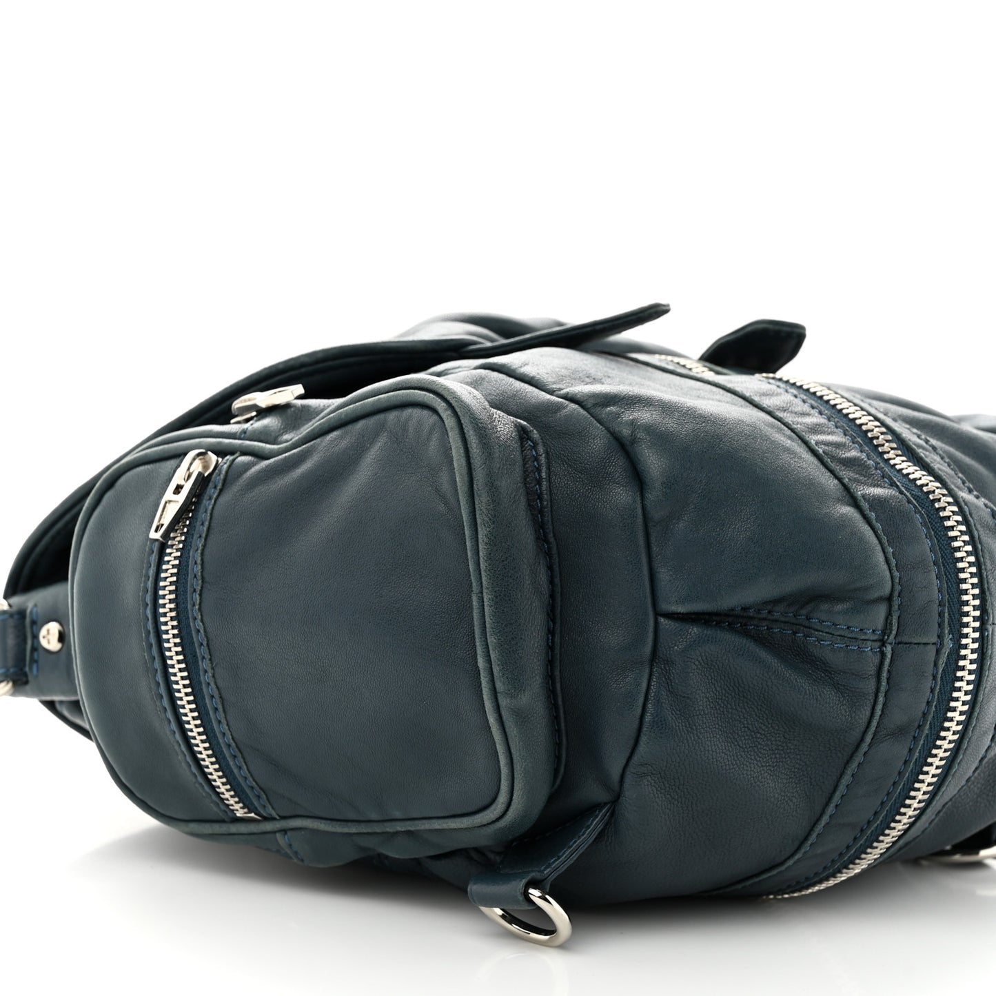 Lambskin Mini Marti Backpack Petrol Rhodium Hardware