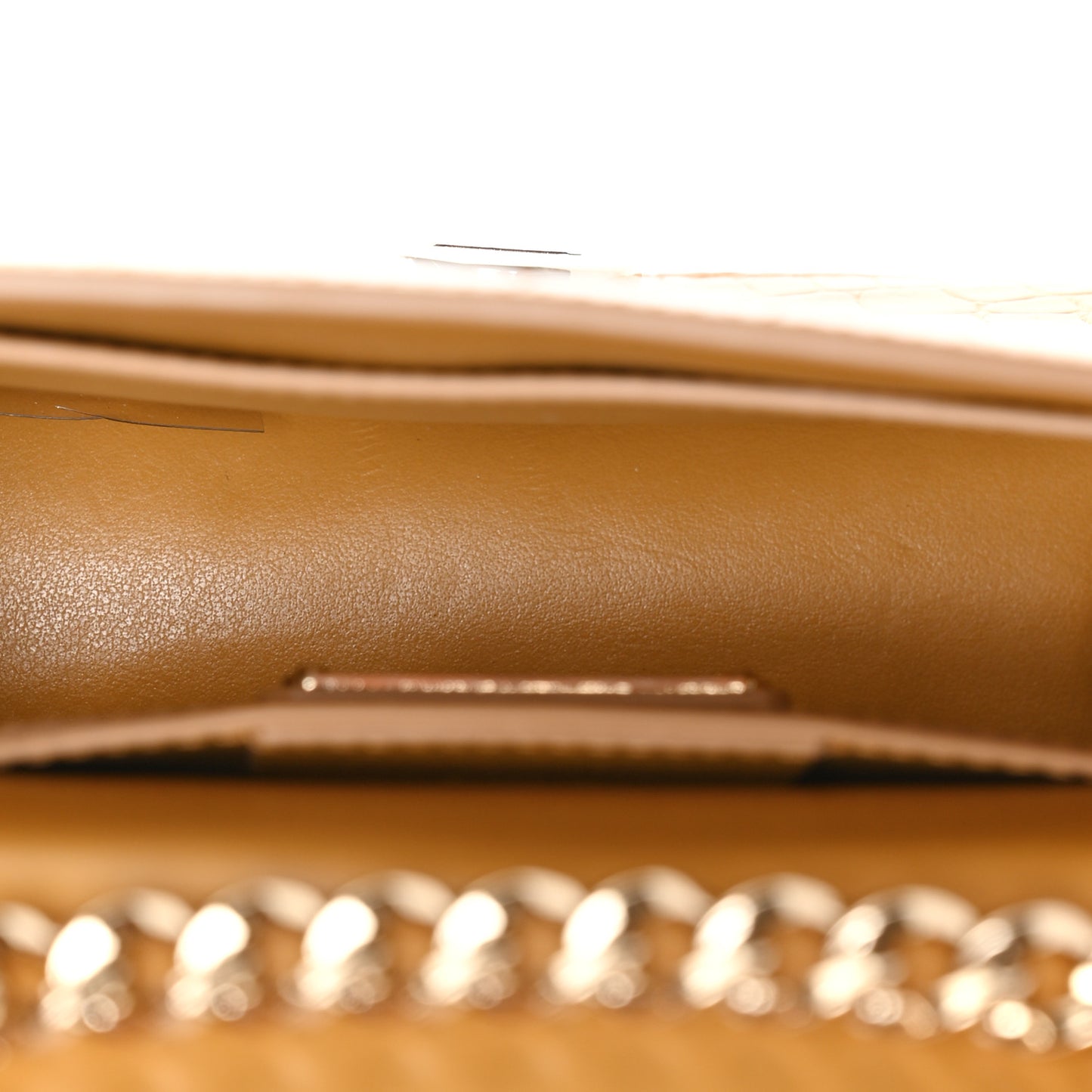 Crocodile Mini Vara Bow Crossbody Bag Beige
