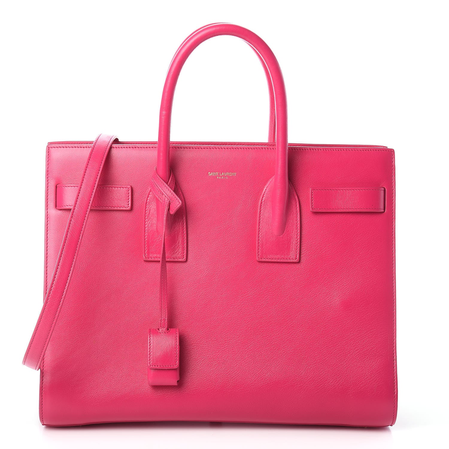 Saint Laurent Calfskin Small Sac De Jour Lipstick Fuchsia 1 of 7