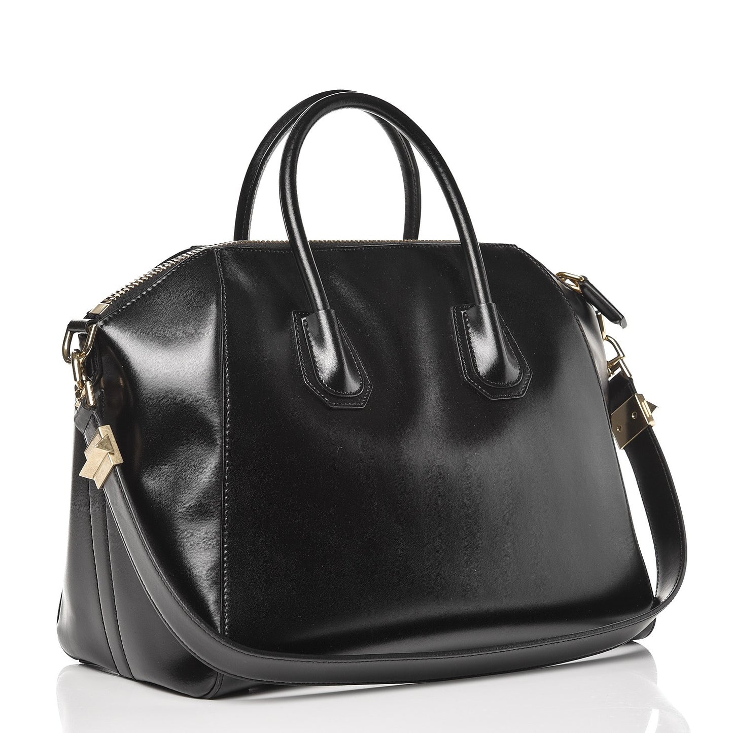 Shiny Lord Calfskin Medium Antigona Black