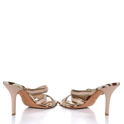 Christian Dior Calfskin Buckle Mule Sandals 40 Beige Gold 5 of 13