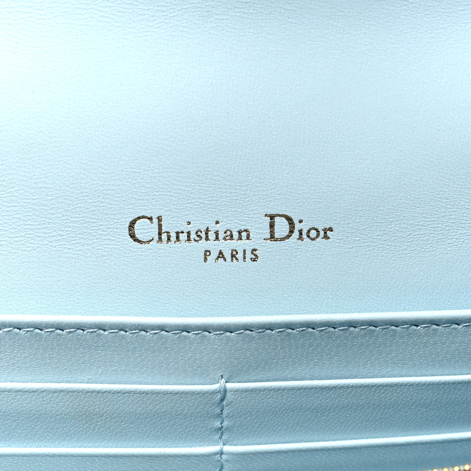 Christian Dior Lambskin Cannage Lady Dior Chain Pouch Light Blue 6 of 11