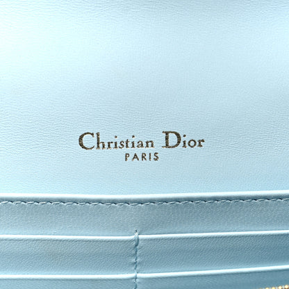 Christian Dior Lambskin Cannage Lady Dior Chain Pouch Light Blue 6 of 11