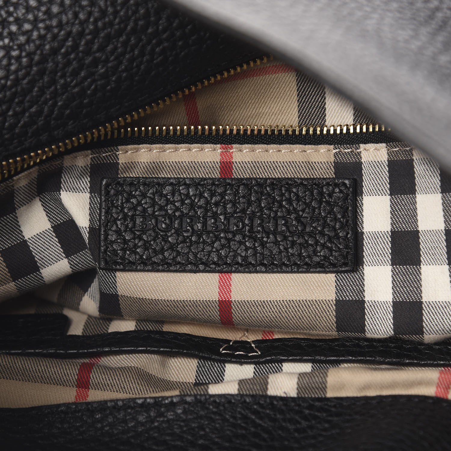 Burberry Grainy Calfskin Medium Hobo Black 6 of 11