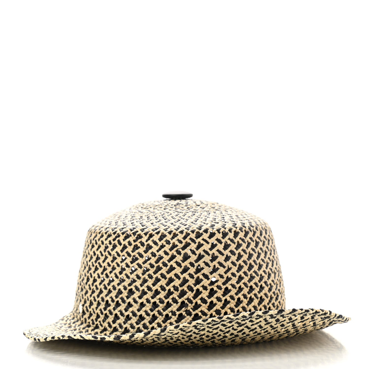 Hermes Panama Straw Chapeau Tanzanie Canna Hat 57 Naturel Black 3 of 11