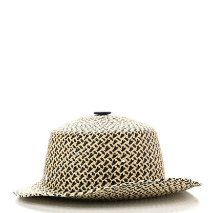 Hermes Panama Straw Chapeau Tanzanie Canna Hat 57 Naturel Black 3 of 11