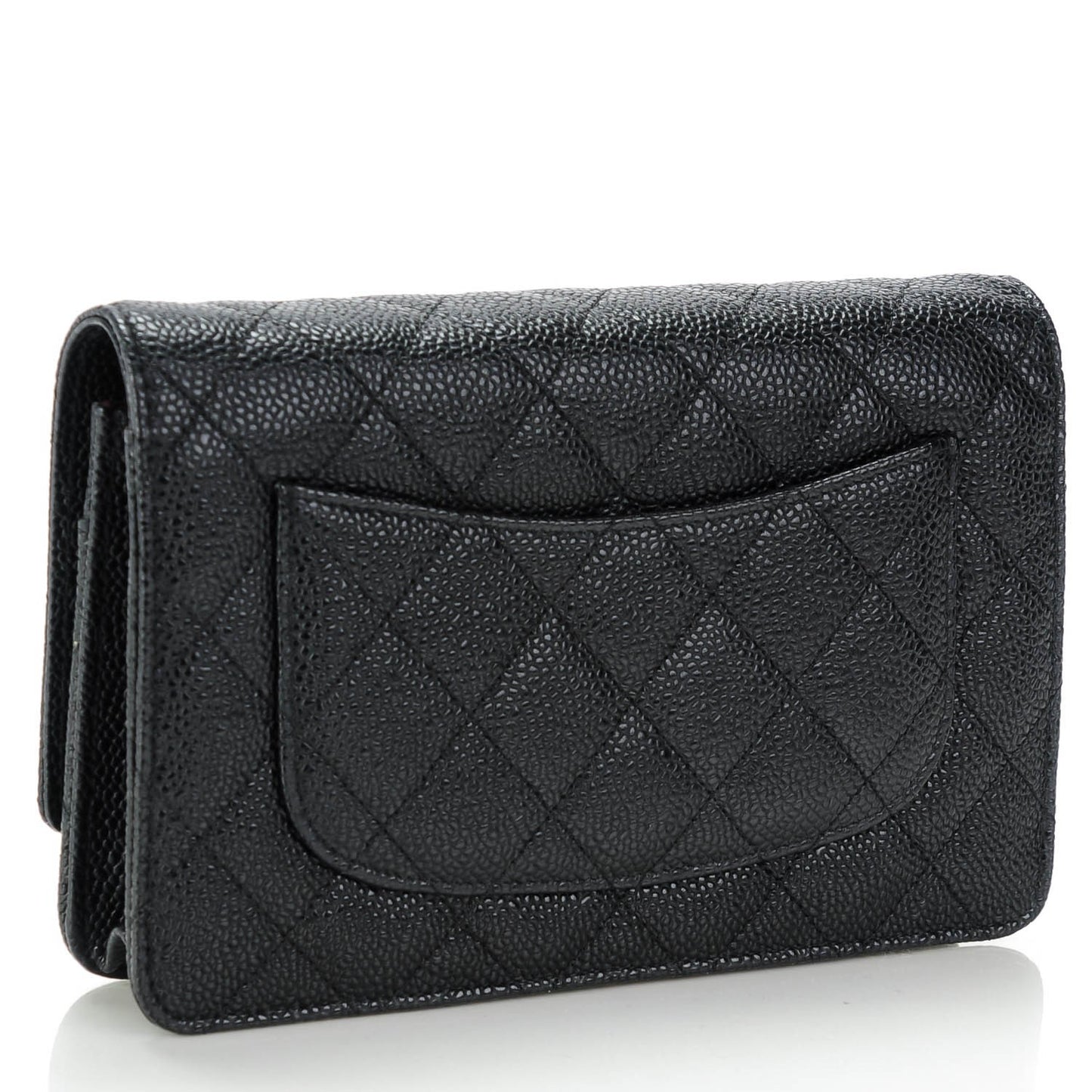 Caviar Quilted Wallet On Chain WOC Black