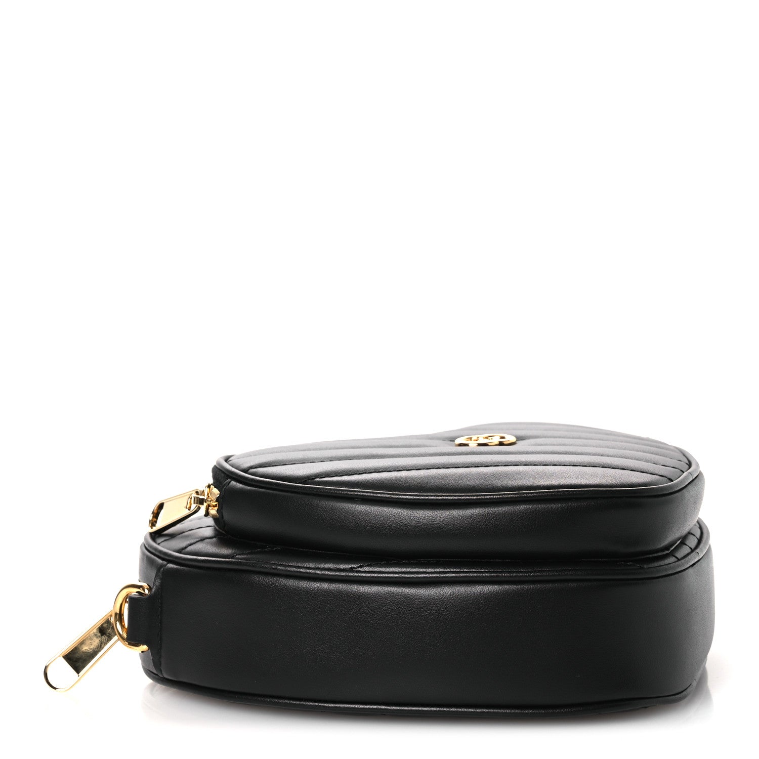 Gucci Calfskin Matelasse DDiagonal Mini Interlocking G Heart Shoulder Bag Black 7 of 21
