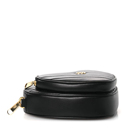 Gucci Calfskin Matelasse DDiagonal Mini Interlocking G Heart Shoulder Bag Black 7 of 21