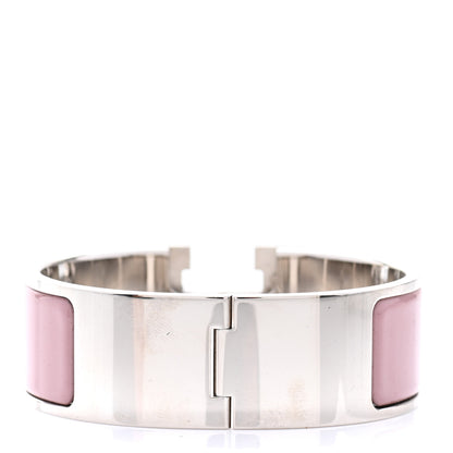 Hermes Enamel Wide Clic Clac H Bracelet PM Rose Poudre 6 of 8