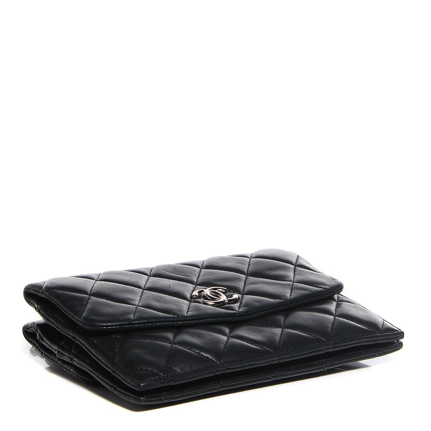 Chanel Lambskin Quilted Double Sided Wallet On Chain WOC Black 4 of 7