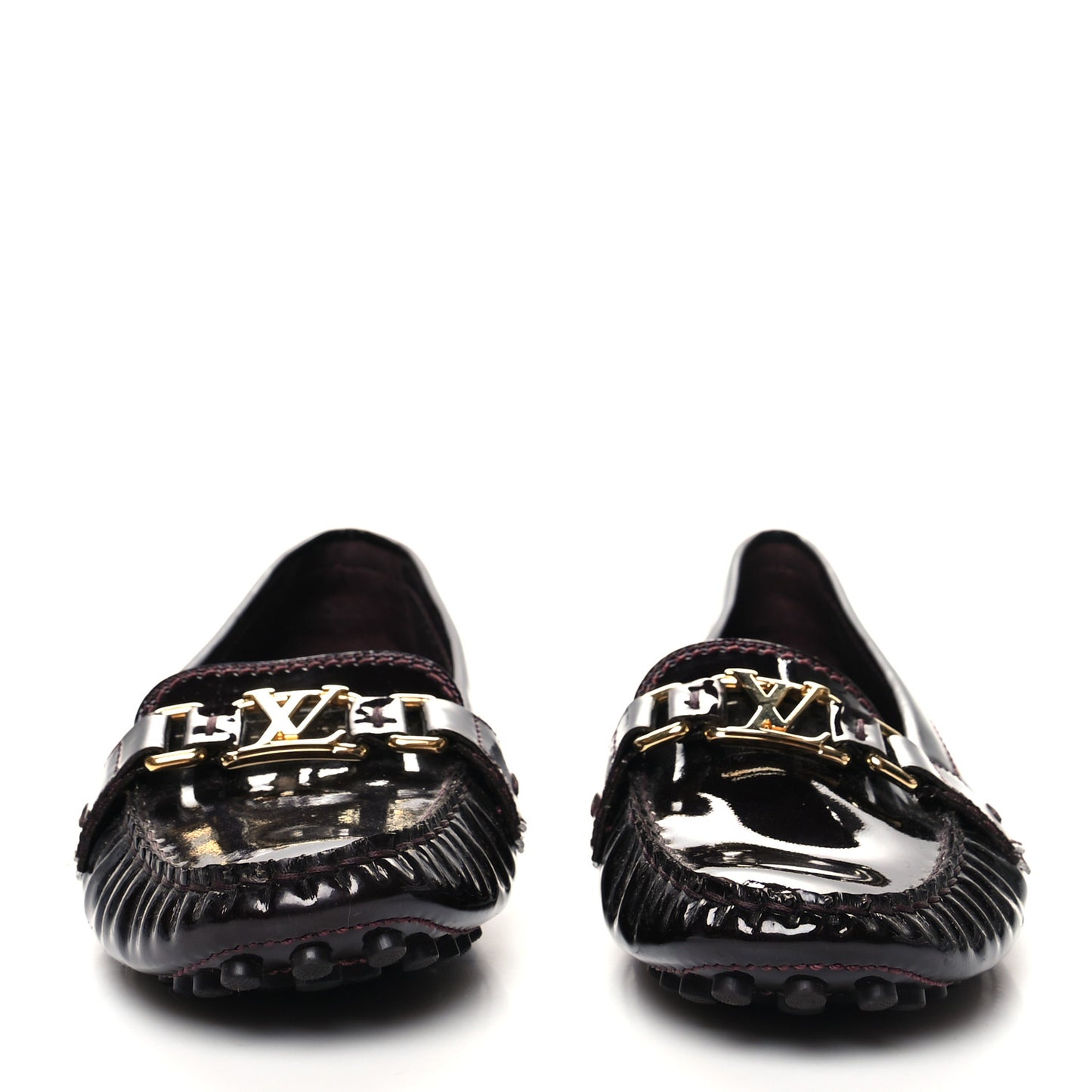 Patent Calfskin Oxford Loafers 41 Amarante