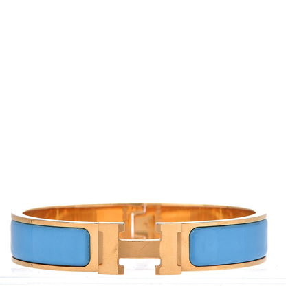 Hermes Enamel Narrow Clic Clac H Bracelet PM Bleu Azure 1 of 6
