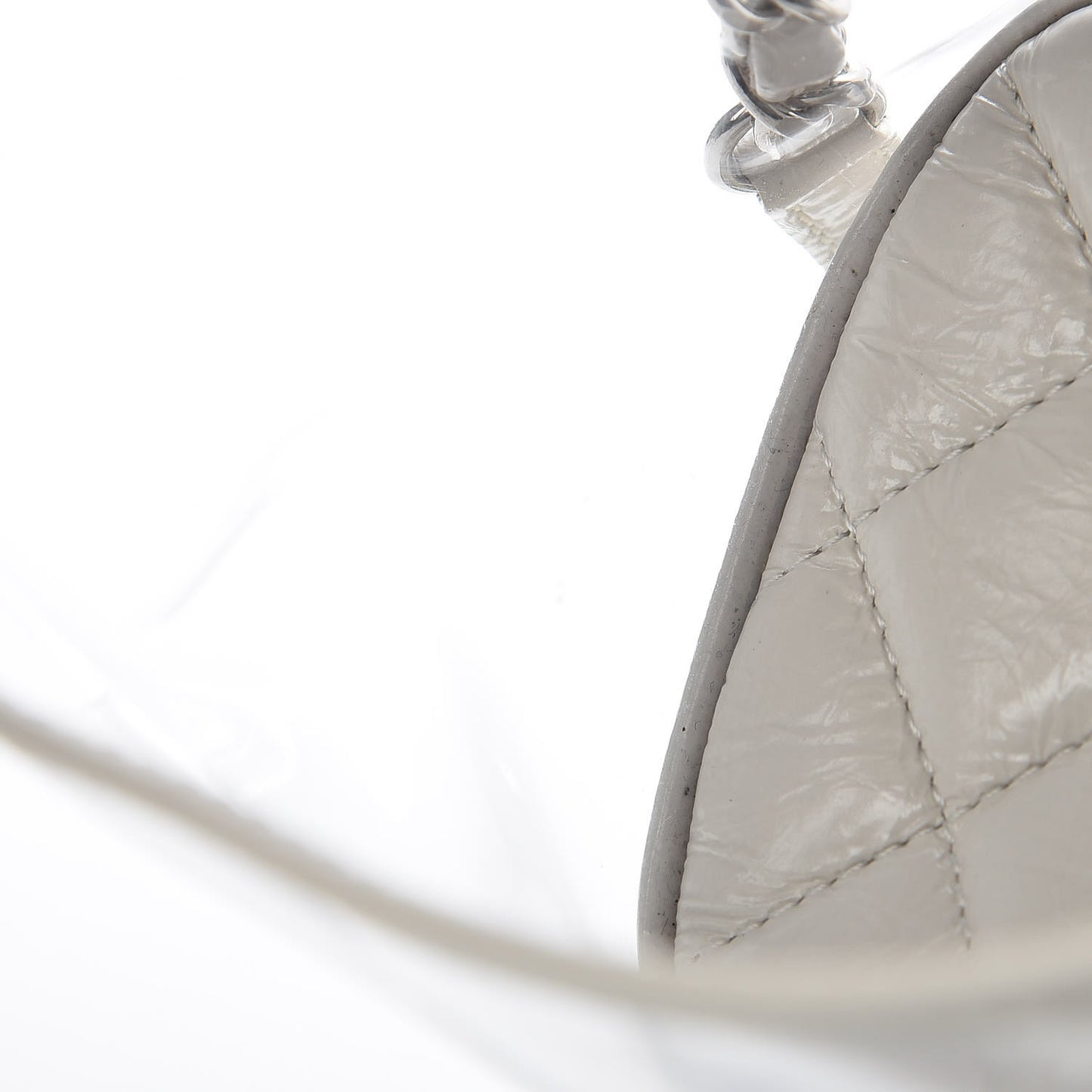 Crumpled Calfskin PVC Quilted Backpack White