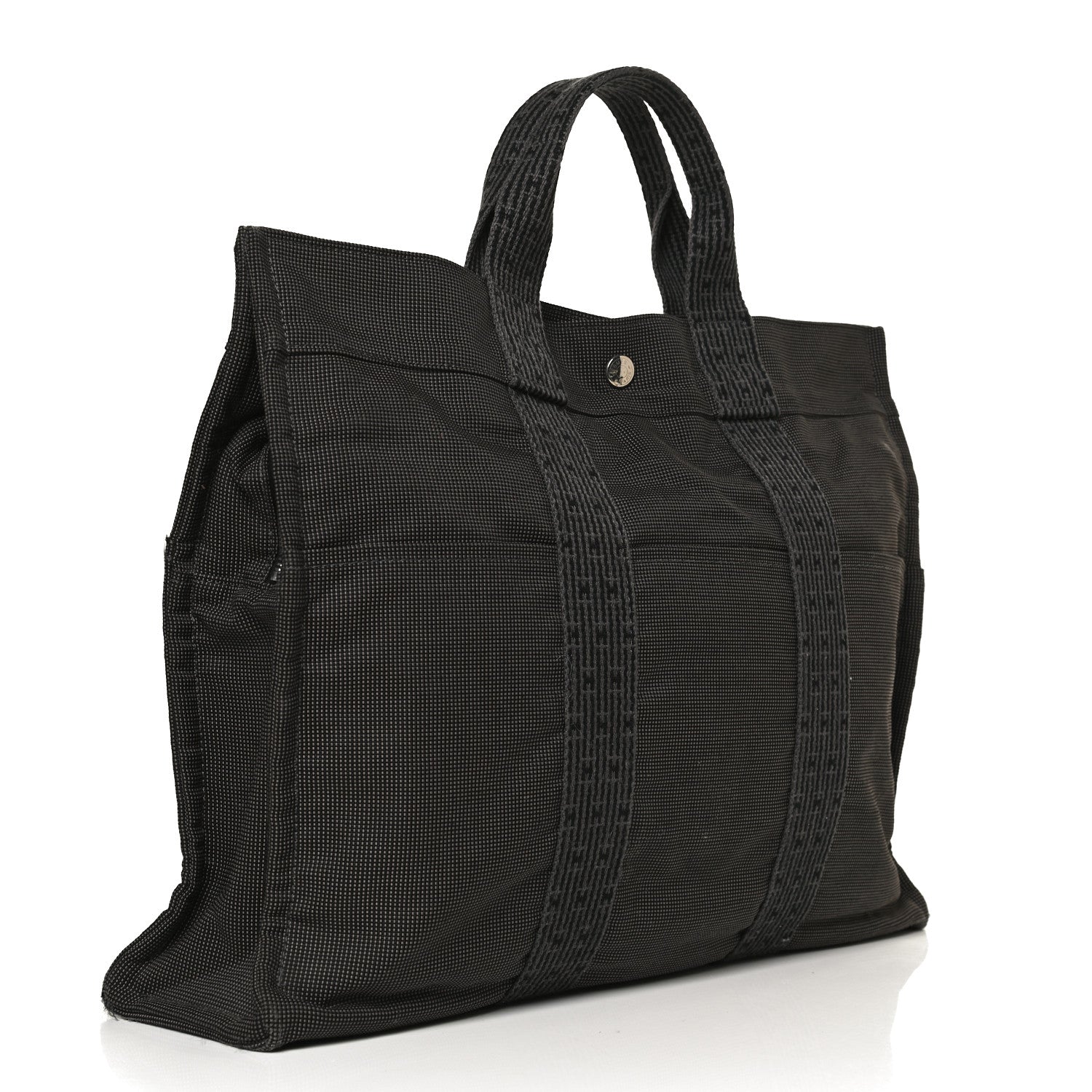 Hermes Canvas Herline MM Tote Grey 3 of 13