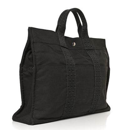 Hermes Canvas Herline MM Tote Grey 3 of 13