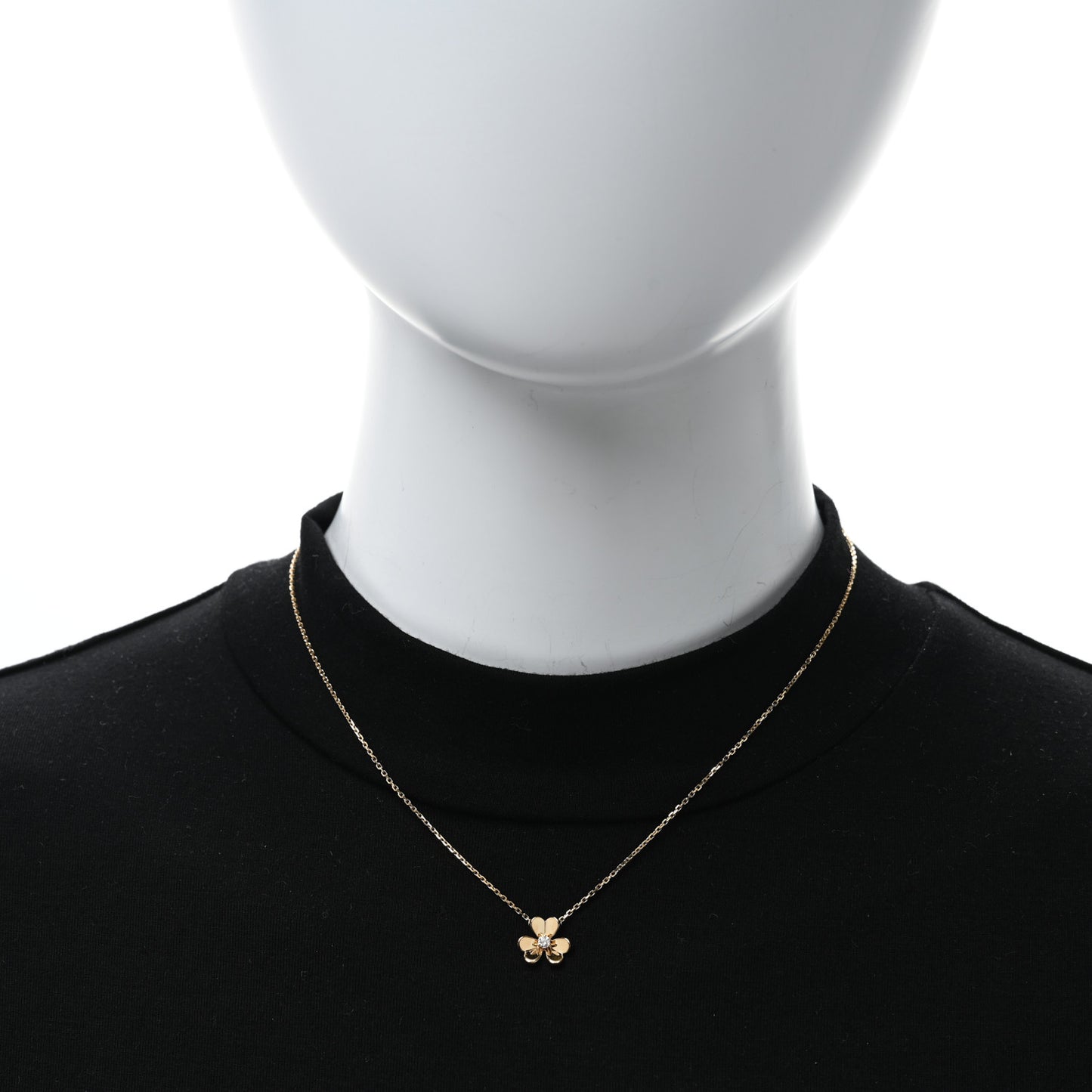 18K Yellow Gold Diamond Mini Frivole Pendant Necklace
