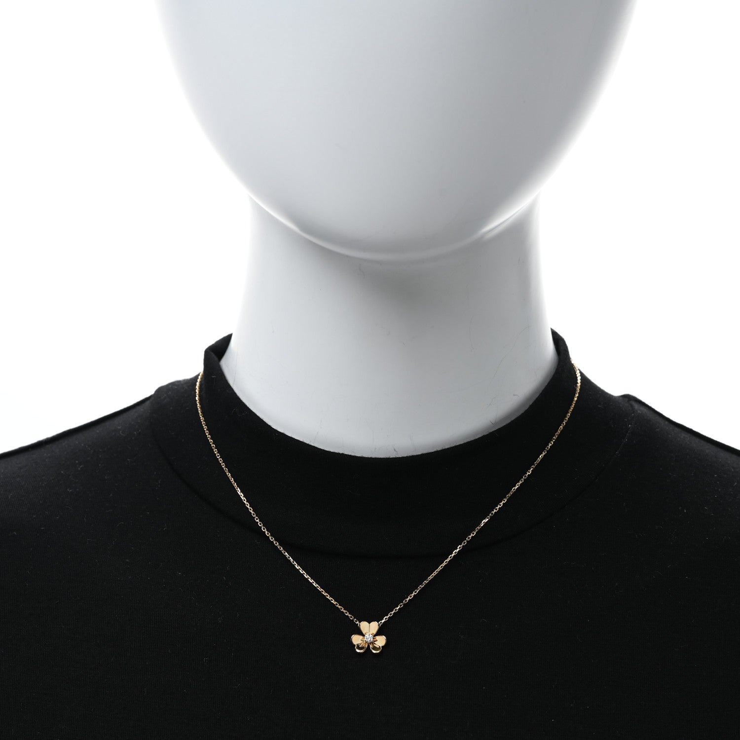 Van Cleef & Arpels 18K Yellow Gold Diamond Mini Frivole Pendant Necklace 2 of 5
