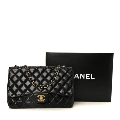 Chanel Lambskin Quilted Jumbo Single Flap Black 14 of 14