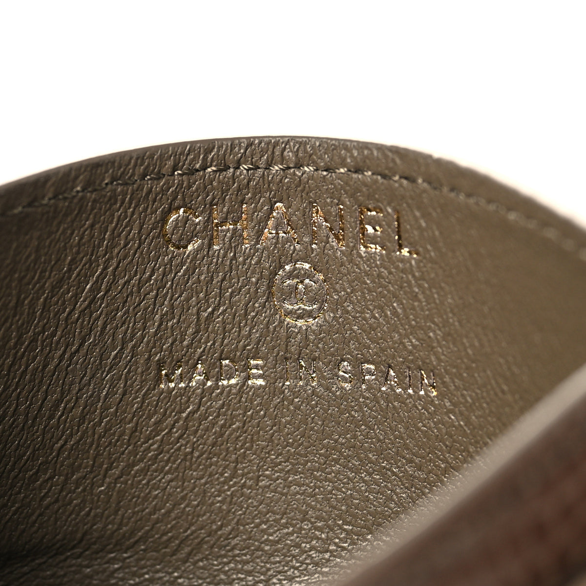 Chanel Calfskin Lizard Embossed Card Holder Dark Khaki 6 of 8