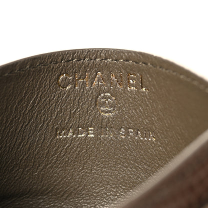 Chanel Calfskin Lizard Embossed Card Holder Dark Khaki 6 of 8