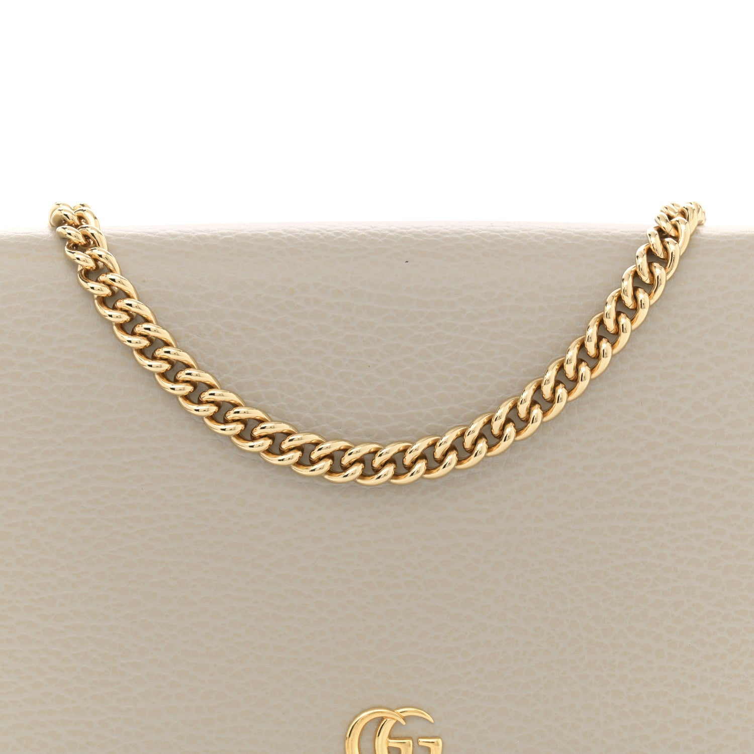 Gucci Dollar Calfskin Mini GG Marmont Chain Wallet Grey Light Pink 7 of 13