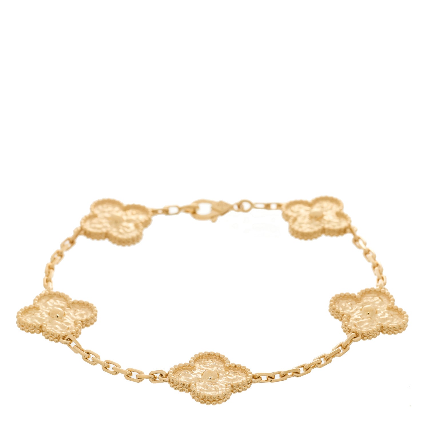 Van Cleef & Arpels 18K Yellow Gold 5 Motifs Vintage Alhambra Bracelet 1 of 4