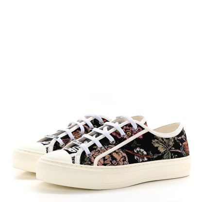 Christian Dior Canvas Jardin Botanique Embroidered Womens Walk'N'Dior Low Top Sneakers 39.5 Black Multicolor 3 of 12