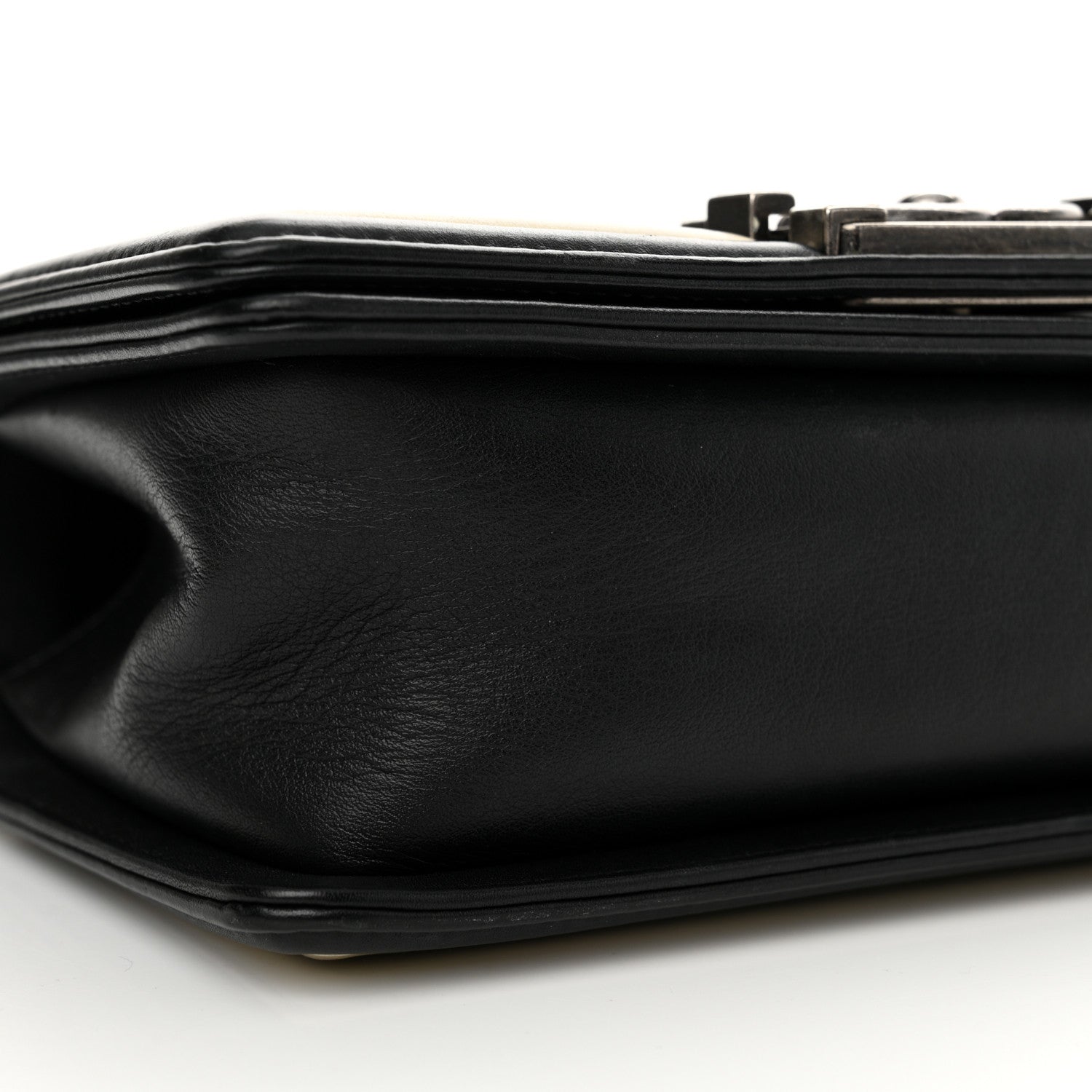 Chanel Calfskin Pleated Small Boy In Rome Flap Black White 9 of 15