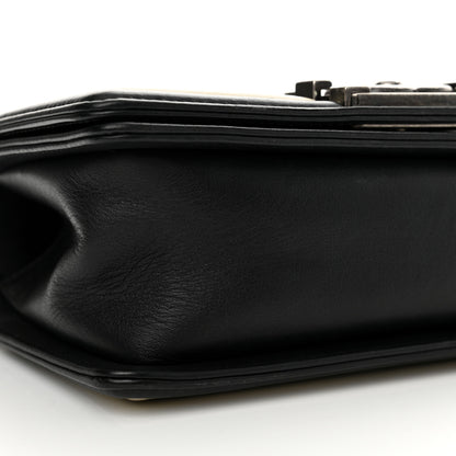 Chanel Calfskin Pleated Small Boy In Rome Flap Black White 9 of 15