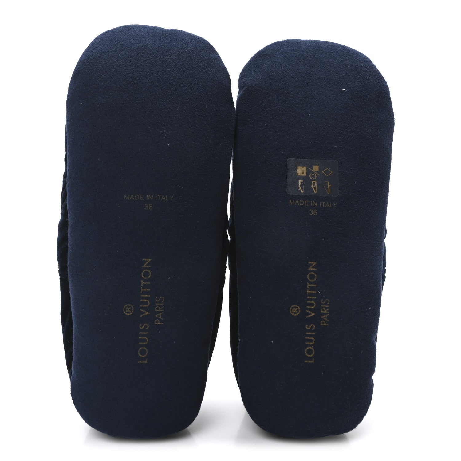 Louis Vuitton Velvet Embroidered Monogram Dreamy Slipper 36 Navy 6 of 7