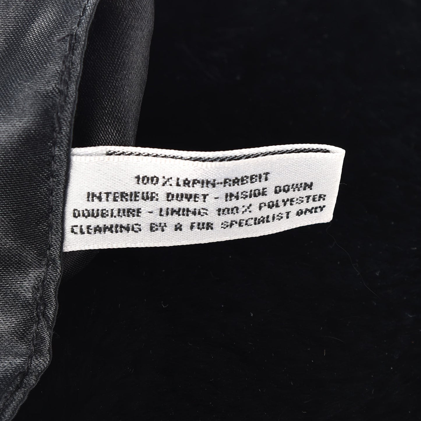 Lapin Rabbit Fur CC Muff Black White