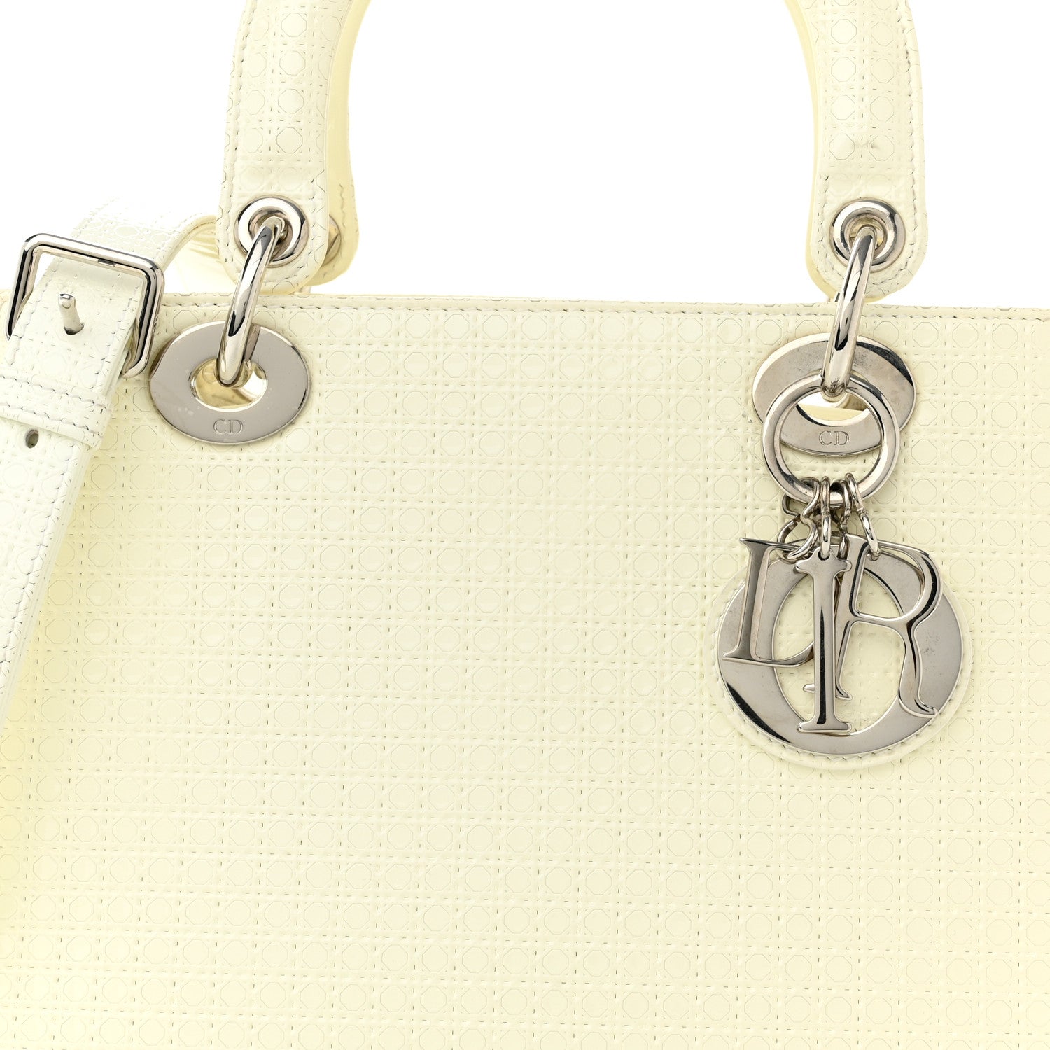 Christian Dior Patent Micro-Cannage Medium Lady Dior White 8 of 11