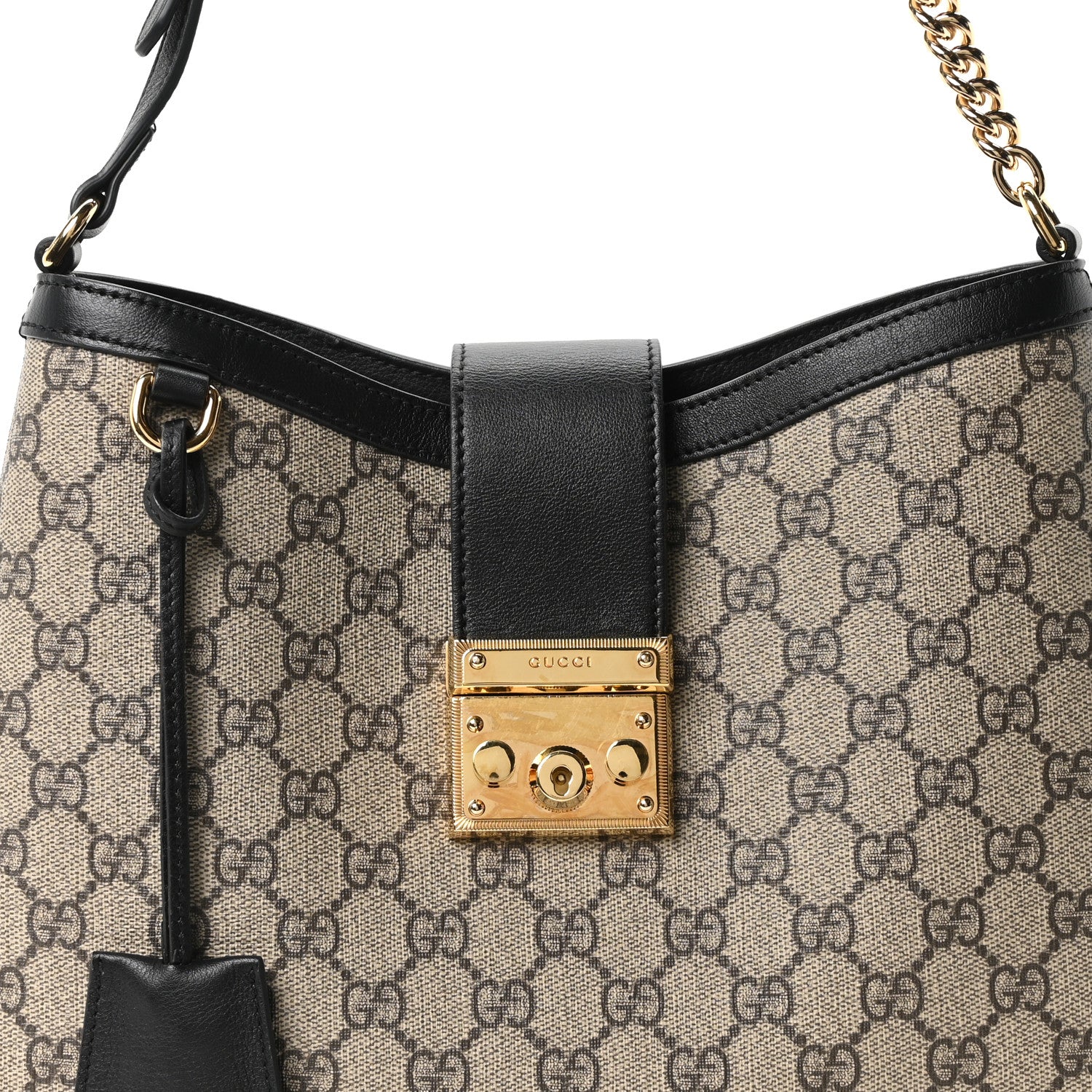 Gucci GG Supreme Monogram Medium Padlock Shoulder Bag Black 7 of 9