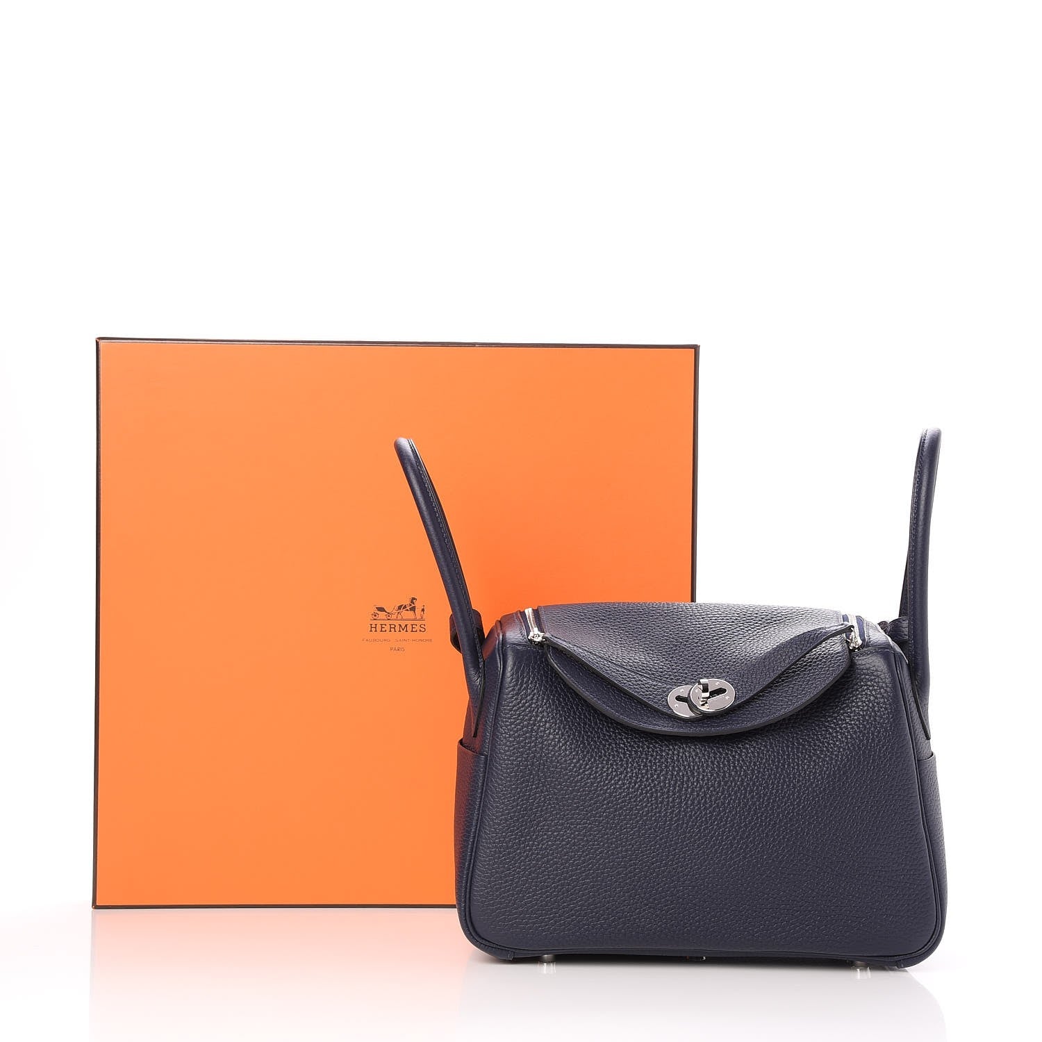 Hermes Taurillon Clemence Lindy 26 Bleu Nuit 8 of 8