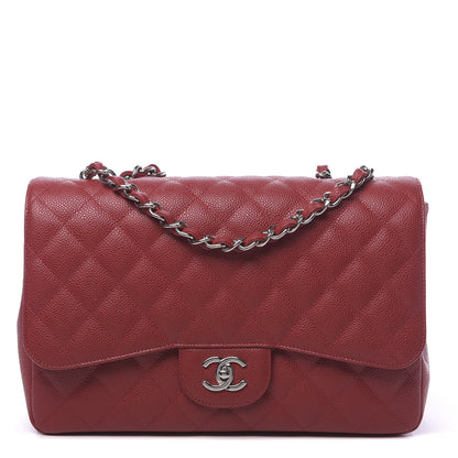 Chanel Caviar Quilted Jumbo Single Flap Red 1 of 12