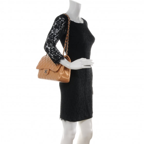 Chanel Metallic Caviar QuiltedJumbo Double Flap Copper 2 of 7