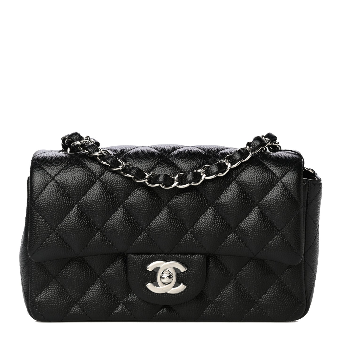Caviar Quilted Mini Rectangular Flap Black