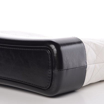 Chanel Aged Calfskin Quilted Medium Gabrielle Hobo Black White 6 of 10