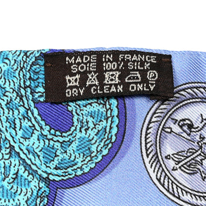 Hermes Silk Epaulettes Twilly Lavande Turquoise Jaune 4 of 5